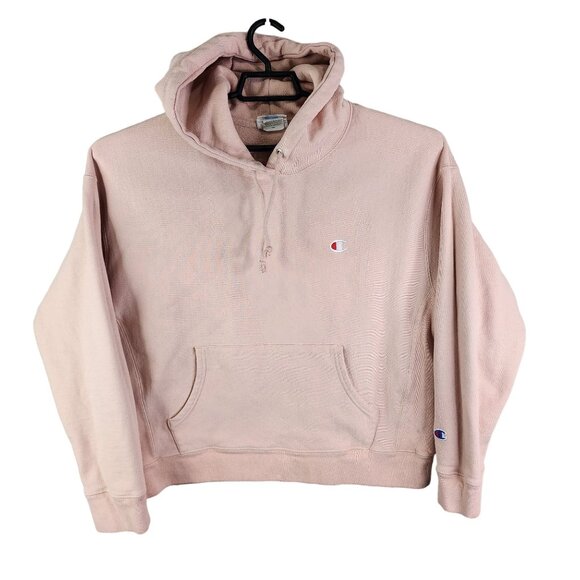 Womens Pink Champion Reverse Weave Pink Hoodie Sweatshirt Long Sleeve Size XXL - Picture 1 of 13